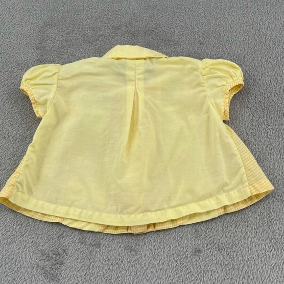 Unbranded Shirts & Tops Vintage Baby Girl Top Yellow White Gingham